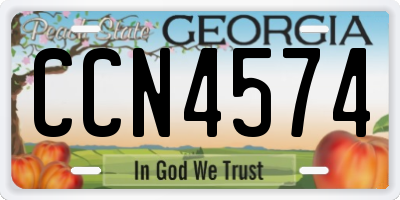 GA license plate CCN4574