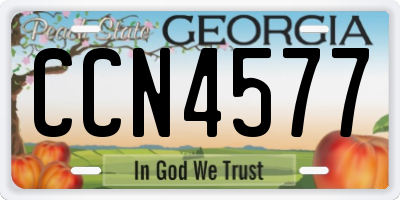 GA license plate CCN4577