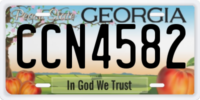 GA license plate CCN4582