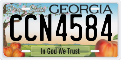 GA license plate CCN4584