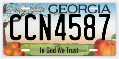GA license plate CCN4587