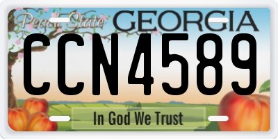 GA license plate CCN4589