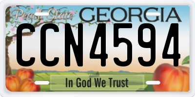 GA license plate CCN4594