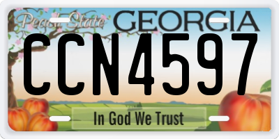 GA license plate CCN4597