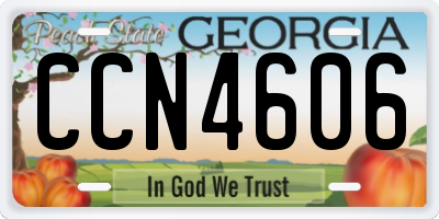 GA license plate CCN4606