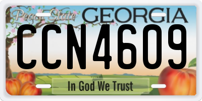 GA license plate CCN4609