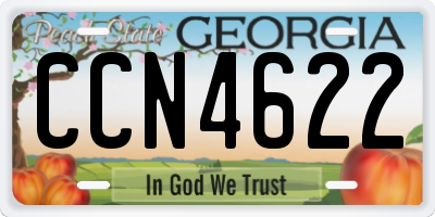 GA license plate CCN4622