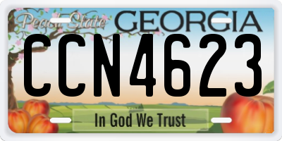 GA license plate CCN4623