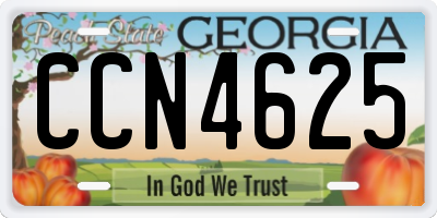 GA license plate CCN4625