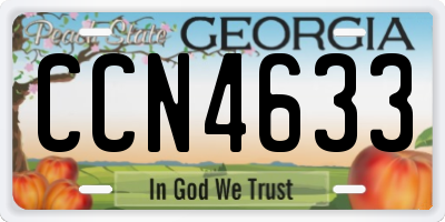 GA license plate CCN4633