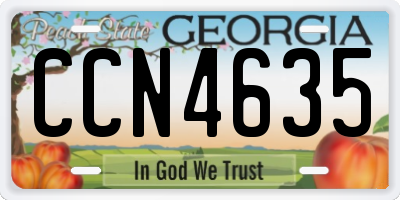 GA license plate CCN4635