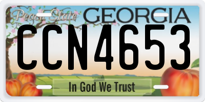 GA license plate CCN4653