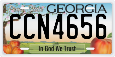 GA license plate CCN4656