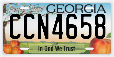 GA license plate CCN4658