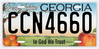 GA license plate CCN4660