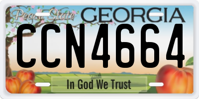 GA license plate CCN4664