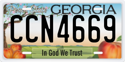 GA license plate CCN4669
