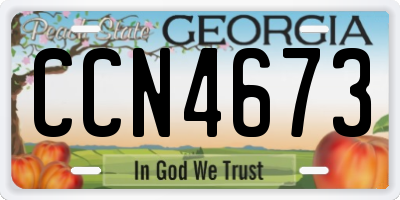 GA license plate CCN4673