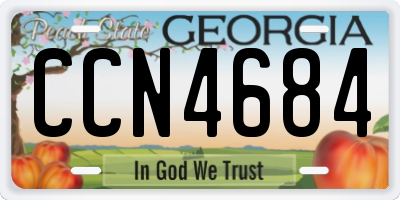 GA license plate CCN4684