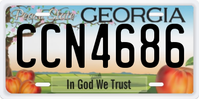 GA license plate CCN4686