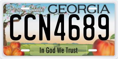 GA license plate CCN4689