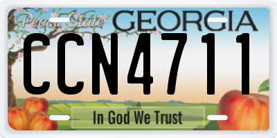 GA license plate CCN4711