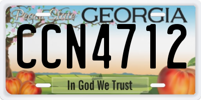 GA license plate CCN4712