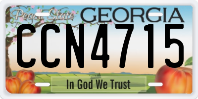 GA license plate CCN4715
