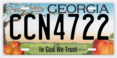 GA license plate CCN4722