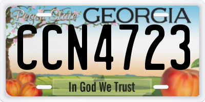 GA license plate CCN4723