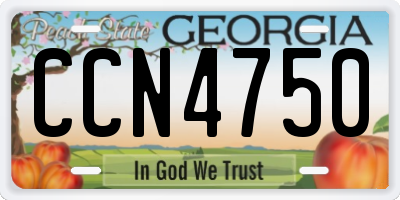 GA license plate CCN4750