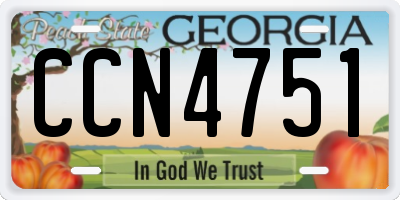 GA license plate CCN4751