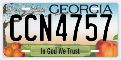 GA license plate CCN4757