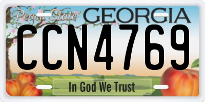 GA license plate CCN4769