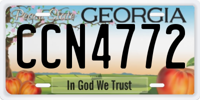 GA license plate CCN4772