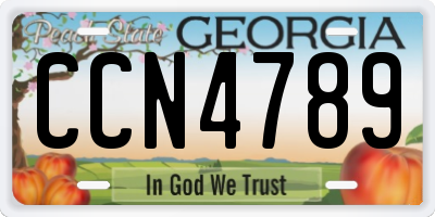 GA license plate CCN4789