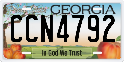 GA license plate CCN4792
