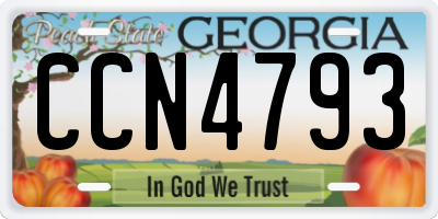 GA license plate CCN4793