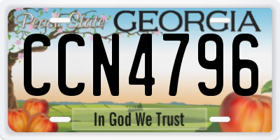 GA license plate CCN4796
