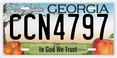 GA license plate CCN4797