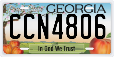 GA license plate CCN4806