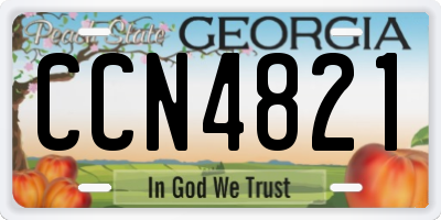 GA license plate CCN4821
