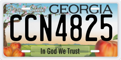 GA license plate CCN4825