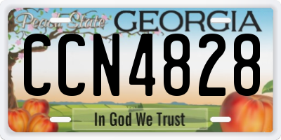 GA license plate CCN4828