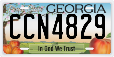 GA license plate CCN4829