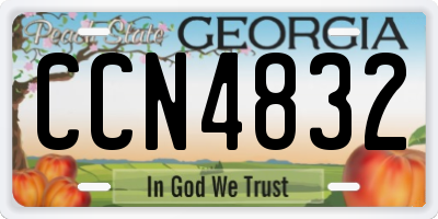 GA license plate CCN4832