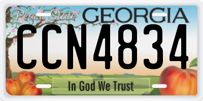 GA license plate CCN4834