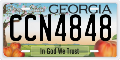 GA license plate CCN4848