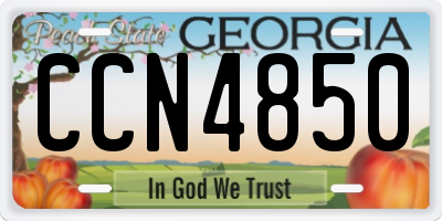 GA license plate CCN4850