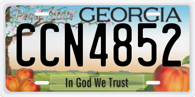GA license plate CCN4852